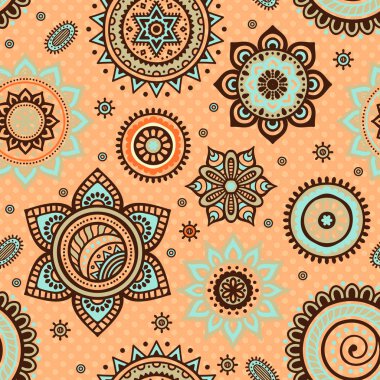 etnik çiçek seamless modeli