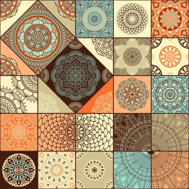 etnik çiçek seamless modeli