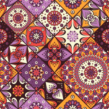 etnik çiçek seamless modeli