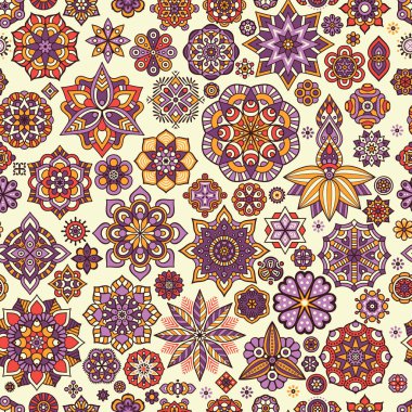 etnik çiçek seamless modeli