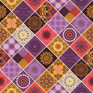 etnik çiçek seamless modeli