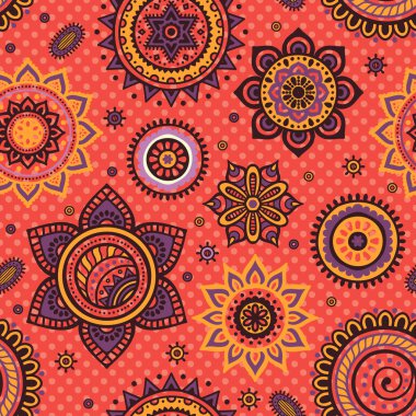 etnik çiçek seamless modeli