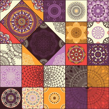 etnik çiçek seamless modeli