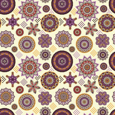 etnik çiçek seamless modeli