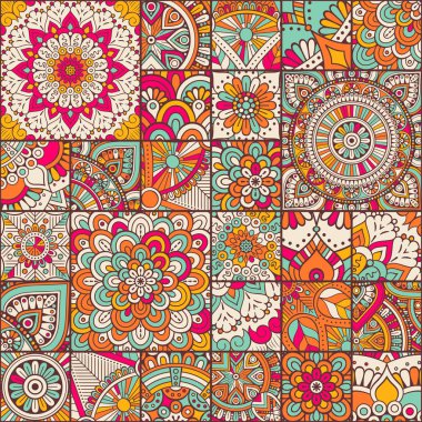 etnik çiçek seamless modeli