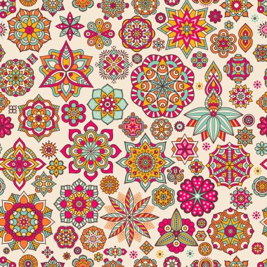 etnik çiçek seamless modeli