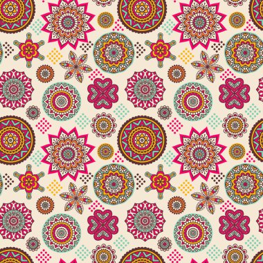 etnik çiçek seamless modeli