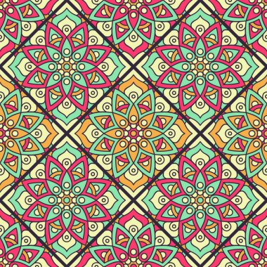 etnik çiçek seamless modeli