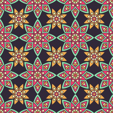 etnik çiçek seamless modeli