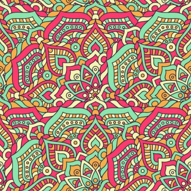 etnik çiçek seamless modeli