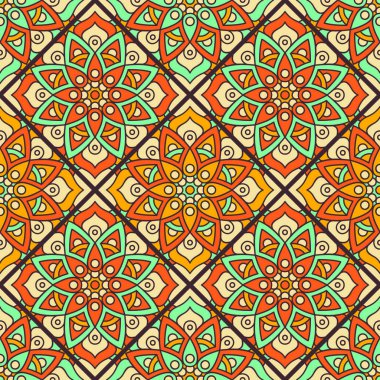 etnik çiçek seamless modeli