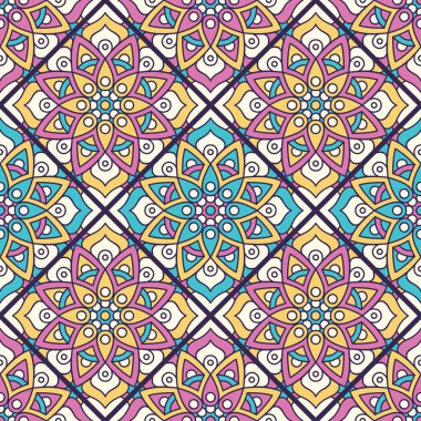 etnik çiçek seamless modeli