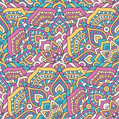 etnik çiçek seamless modeli