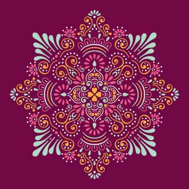 Vektör Hintli Mandala