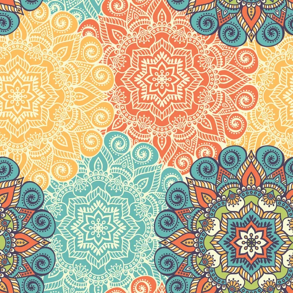 Patrón sin costura floral étnico — Vector de stock