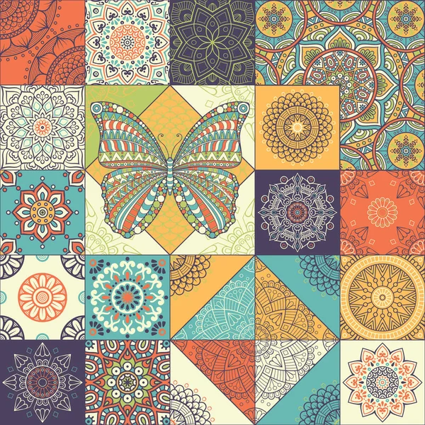 etnik çiçek seamless modeli