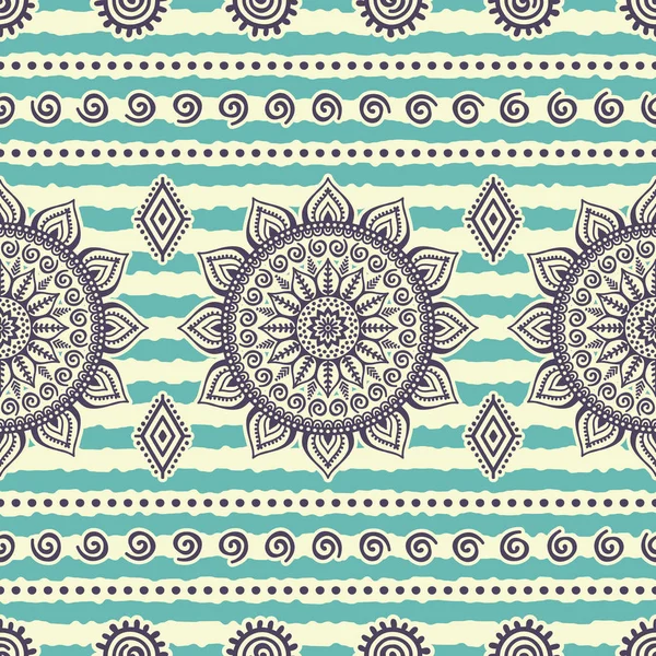 Ethnique floral motif sans couture — Image vectorielle