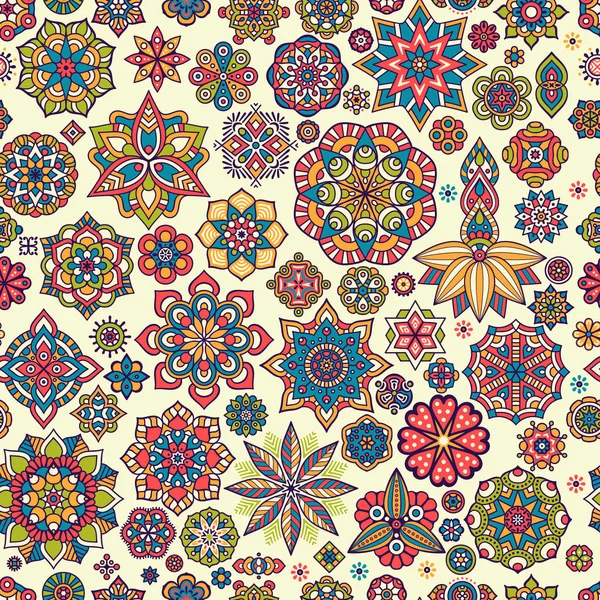 Ethnique floral motif sans couture — Image vectorielle