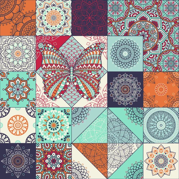 etnik çiçek seamless modeli