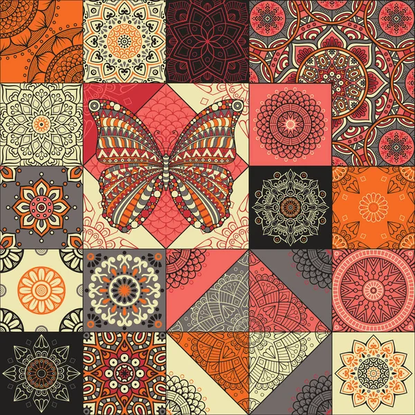 etnik çiçek seamless modeli