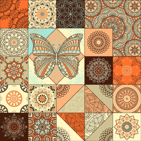 etnik çiçek seamless modeli