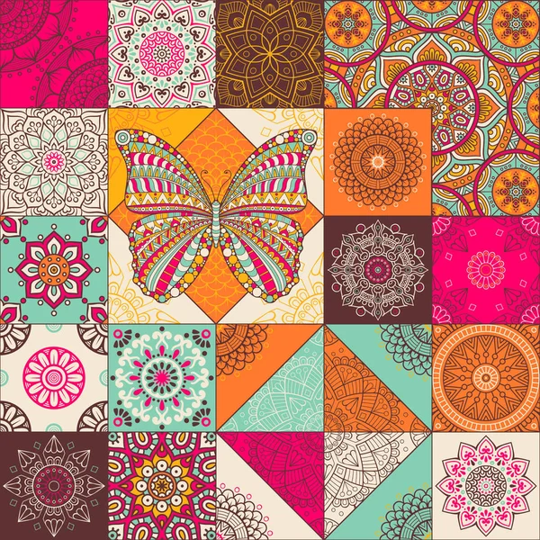 etnik çiçek seamless modeli