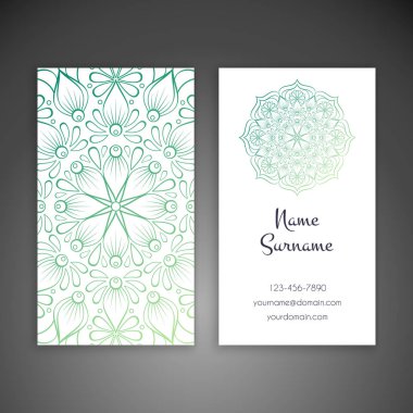 Kartvizit. Vintage dekor elementleri.