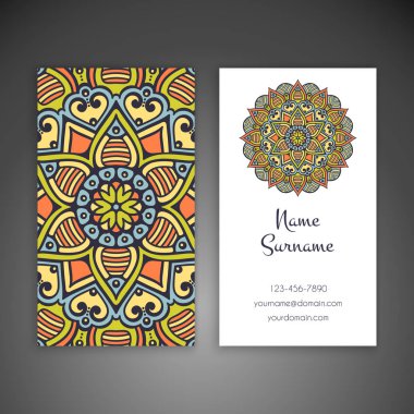 Kartvizit. Vintage dekor elementleri.