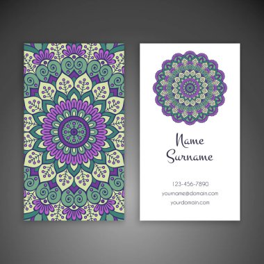 Kartvizit. Vintage dekor elementleri.