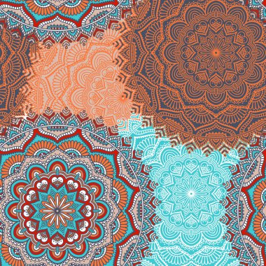 etnik çiçek seamless modeli