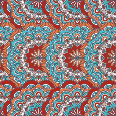 etnik çiçek seamless modeli