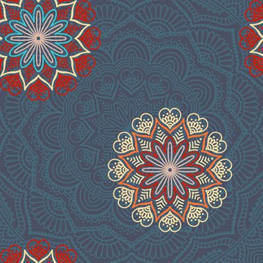 etnik çiçek seamless modeli