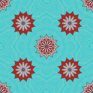 etnik çiçek seamless modeli