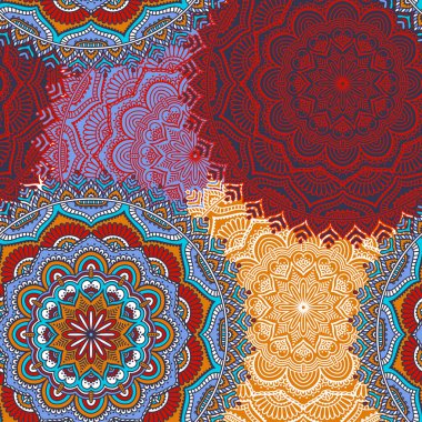 etnik çiçek seamless modeli