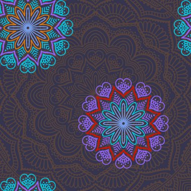 etnik çiçek seamless modeli