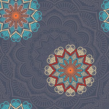 etnik çiçek seamless modeli