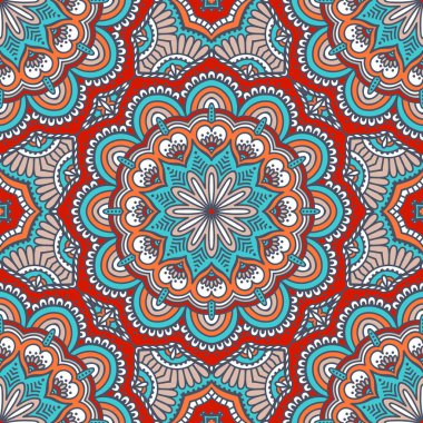 etnik çiçek seamless modeli