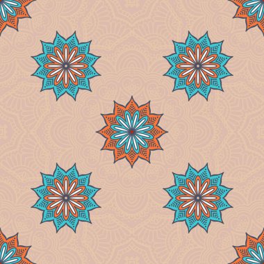 etnik çiçek seamless modeli