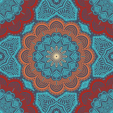 etnik çiçek seamless modeli