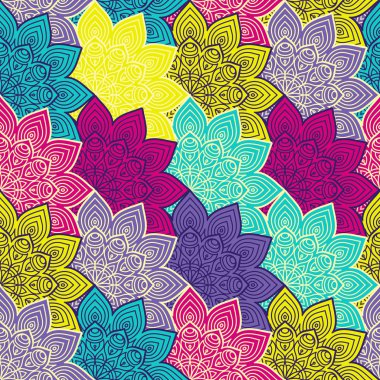 etnik çiçek seamless modeli