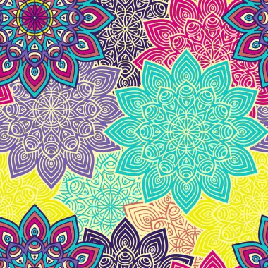 etnik çiçek seamless modeli