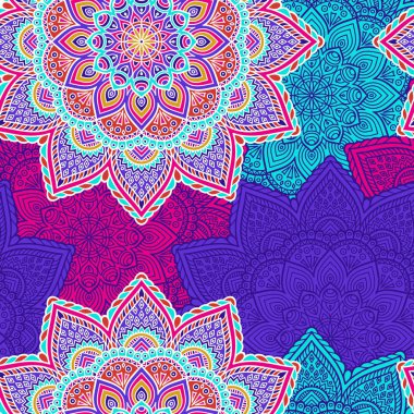 etnik çiçek seamless modeli