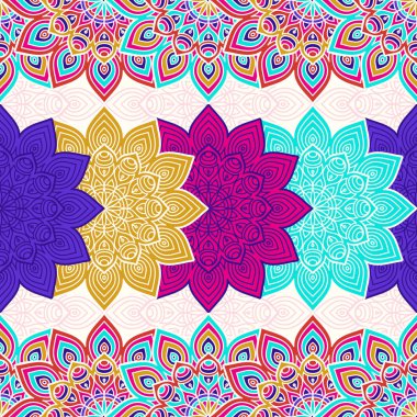 etnik çiçek seamless modeli