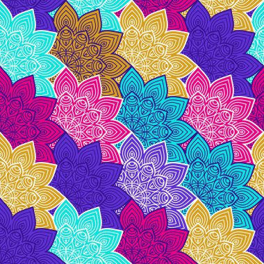 etnik çiçek seamless modeli