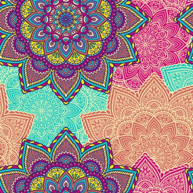 etnik çiçek seamless modeli