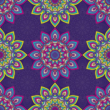 etnik çiçek seamless modeli