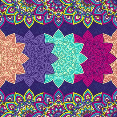 etnik çiçek seamless modeli