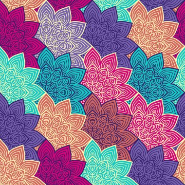 etnik çiçek seamless modeli