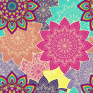 etnik çiçek seamless modeli