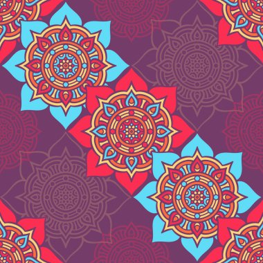 etnik çiçek seamless modeli